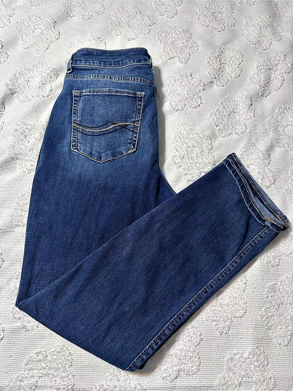 Lee Secretly Shapes Jeans 14 Medium Straight Leg Mid Rise Blue